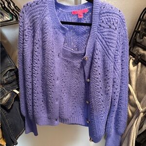 Periwinkle Knit Lily Pulitzer Women's Sweater Set - size L